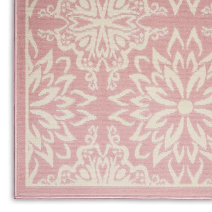 4' X 6' Pink Floral Power Loom Area Rug