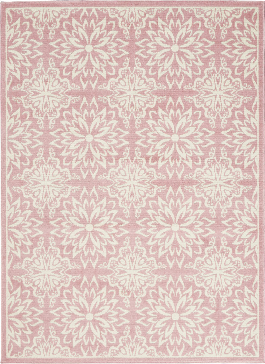 4' X 6' Pink Floral Power Loom Area Rug