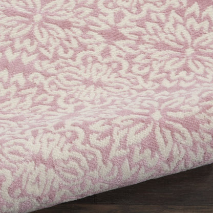 6' X 9' Pink Floral Power Loom Area Rug