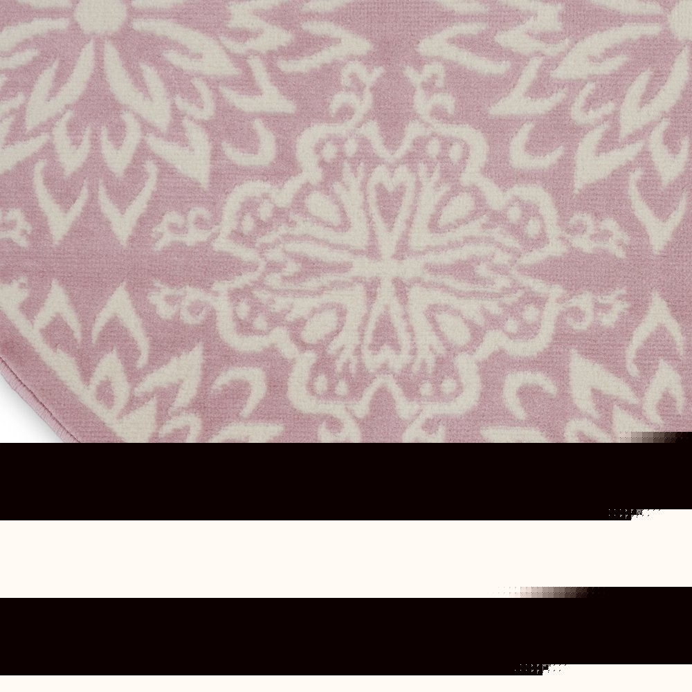 5' Pink Round Floral Power Loom Area Rug