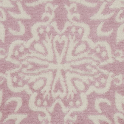 5' Pink Round Floral Power Loom Area Rug