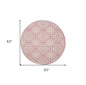 5' Pink Round Floral Power Loom Area Rug