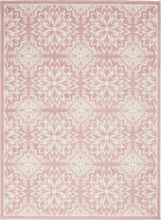 5' X 7' Pink Floral Power Loom Area Rug