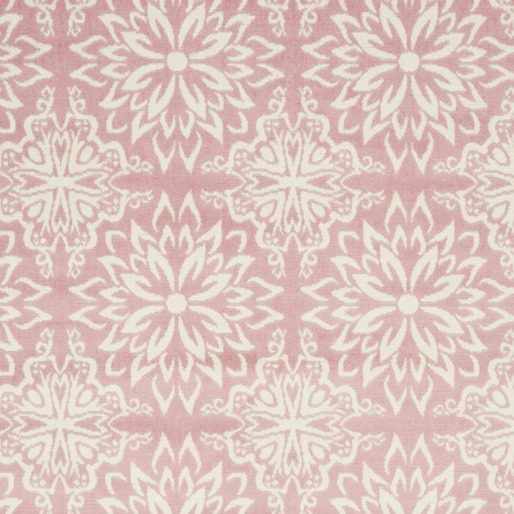 5' X 7' Pink Floral Power Loom Area Rug