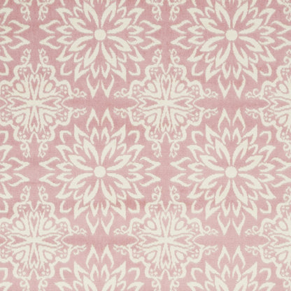 5' X 7' Pink Floral Power Loom Area Rug