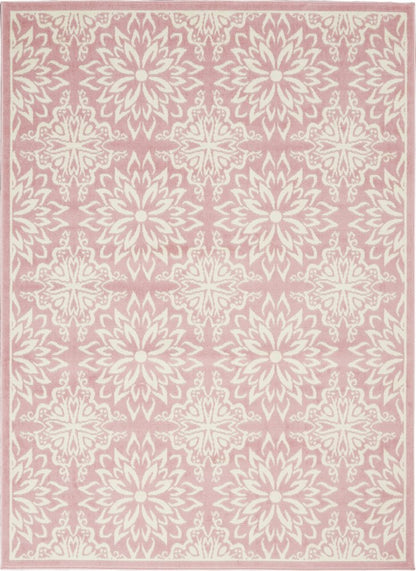 5' X 7' Pink Floral Power Loom Area Rug