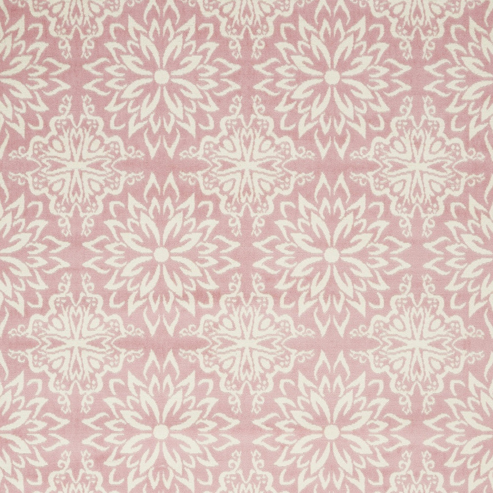 5' X 7' Pink Floral Power Loom Area Rug