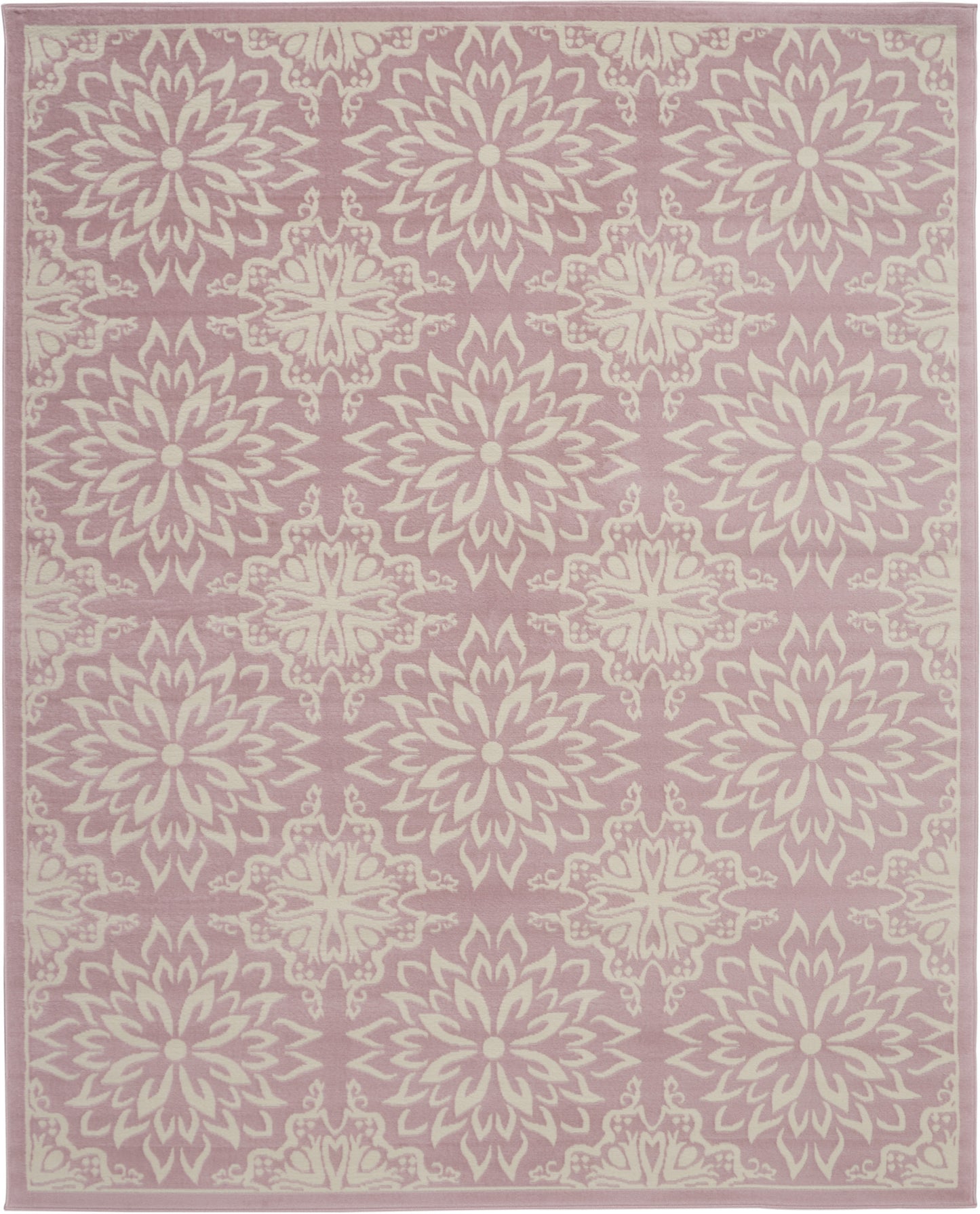 8' X 10' Pink Floral Power Loom Area Rug