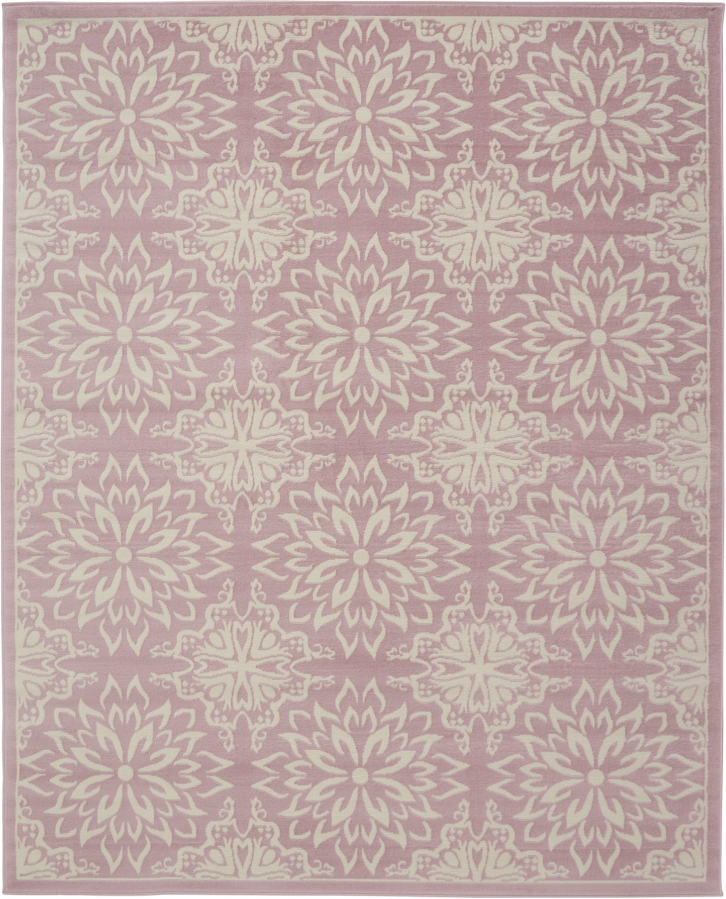 8' X 10' Pink Floral Power Loom Area Rug