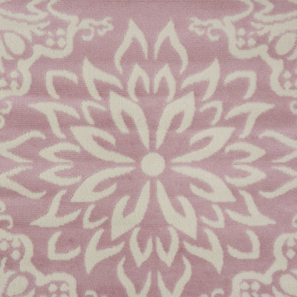 8' X 10' Pink Floral Power Loom Area Rug