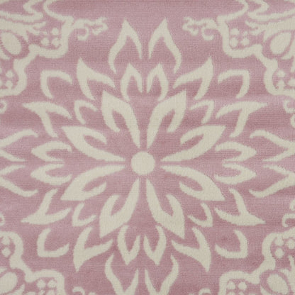 8' X 10' Pink Floral Power Loom Area Rug