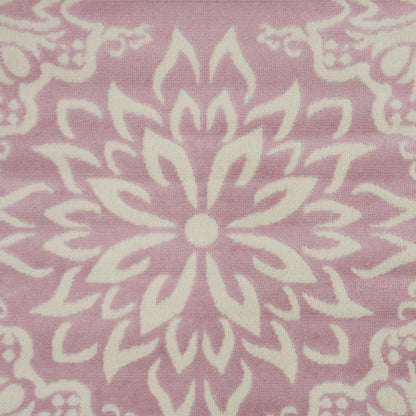 8' X 10' Pink Floral Power Loom Area Rug