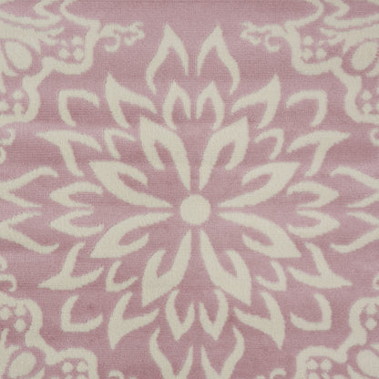 8' X 10' Pink Floral Power Loom Area Rug