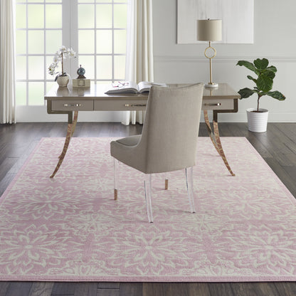 8' X 10' Pink Floral Power Loom Area Rug