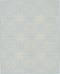 8' X 10' Light Blue Floral Power Loom Area Rug