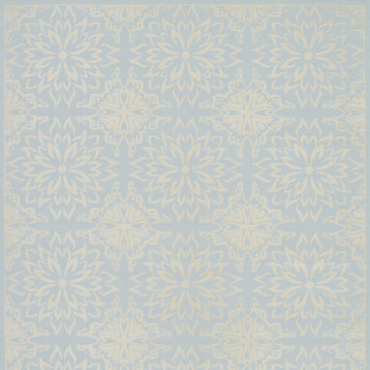 8' X 10' Light Blue Floral Power Loom Area Rug