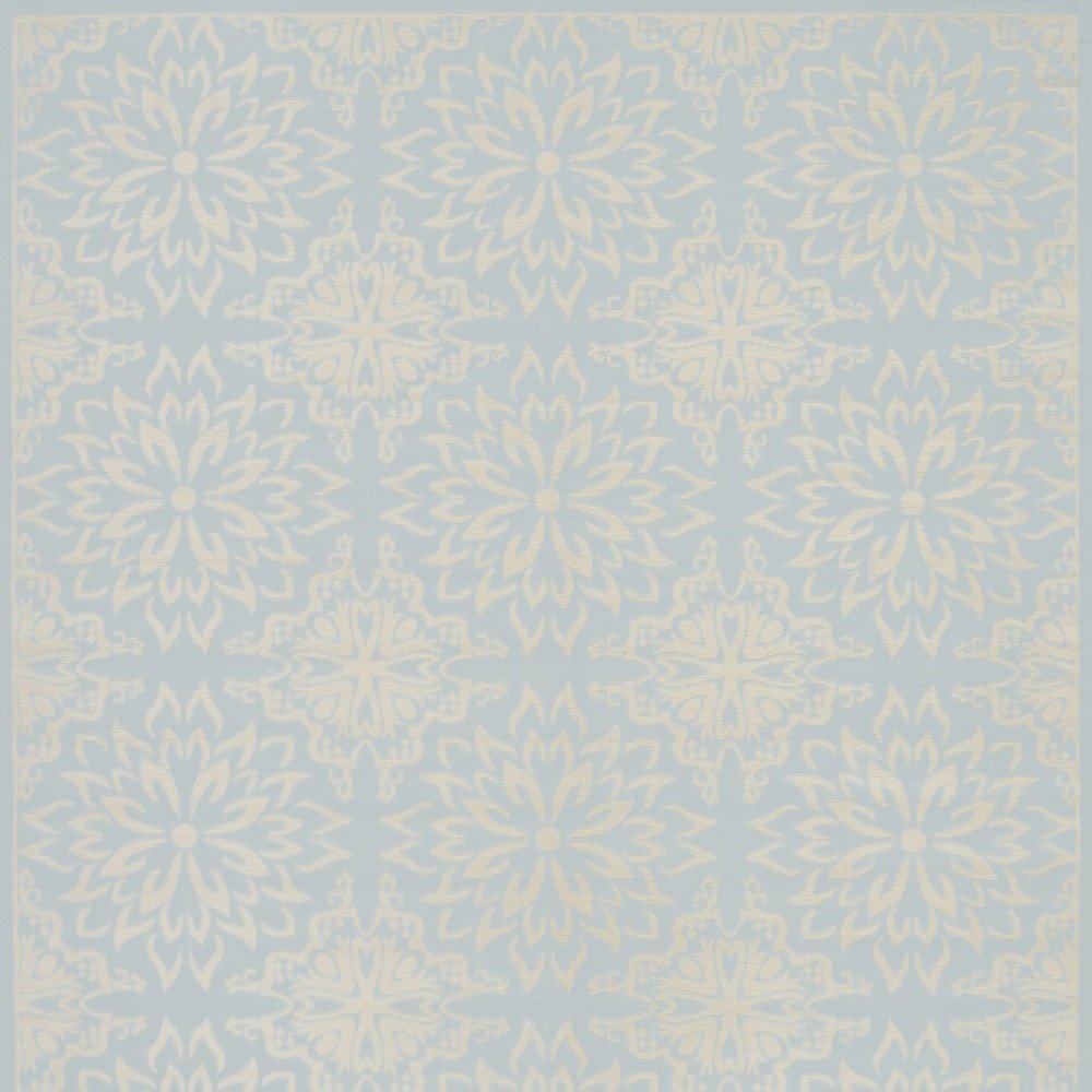 8' X 10' Light Blue Floral Power Loom Area Rug