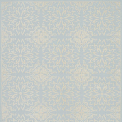 8' X 10' Light Blue Floral Power Loom Area Rug