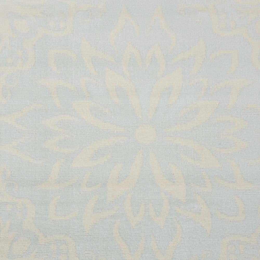 8' X 10' Light Blue Floral Power Loom Area Rug