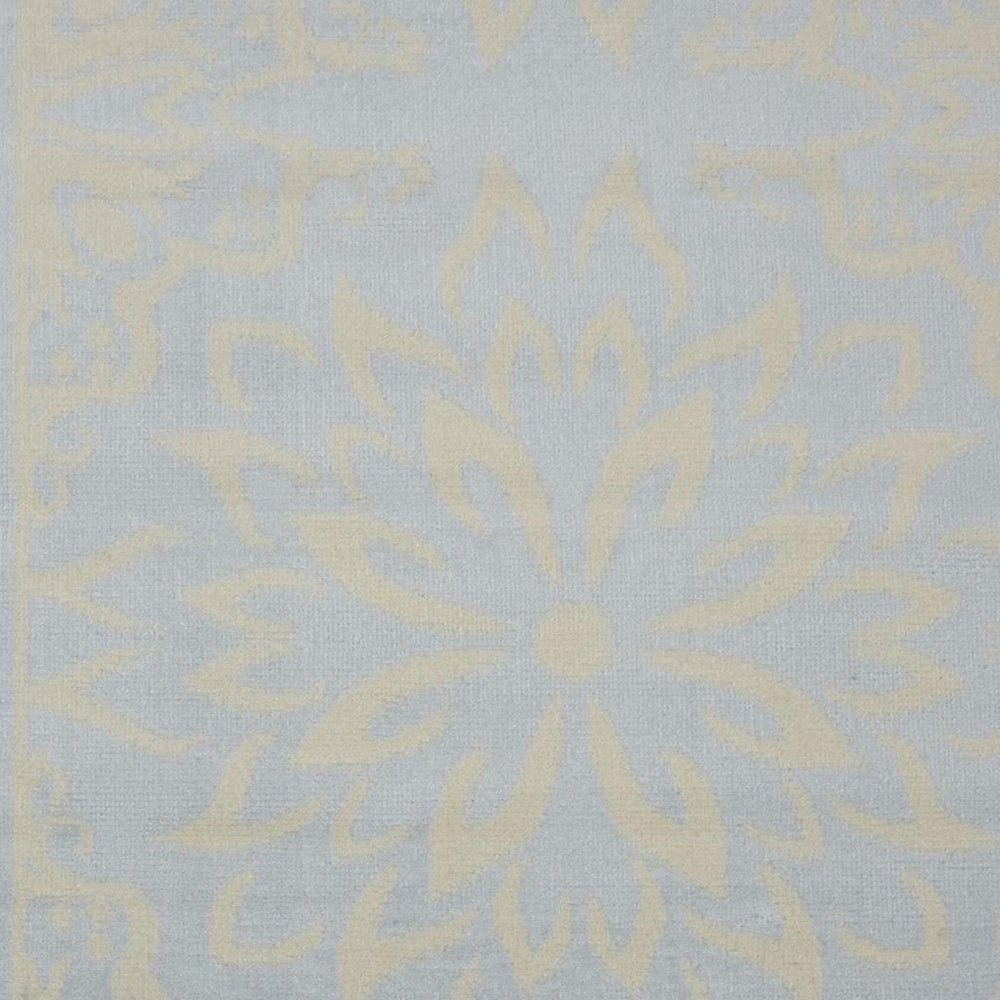 8' X 10' Light Blue Floral Power Loom Area Rug