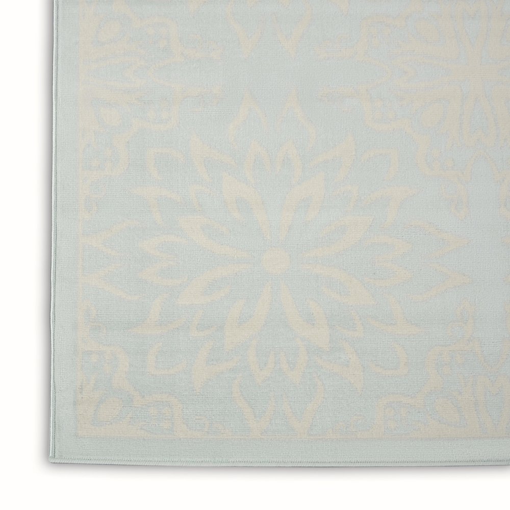 8' X 10' Light Blue Floral Power Loom Area Rug