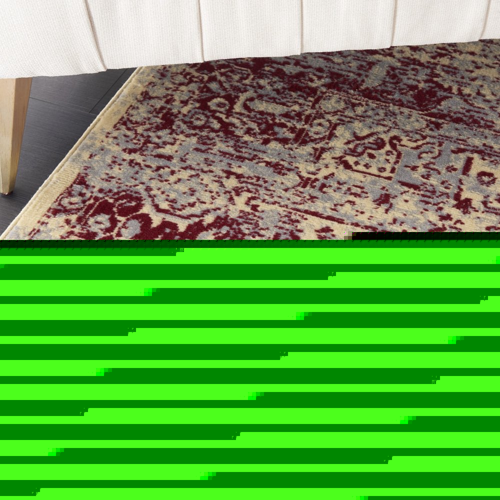 7' X 10' Cream Damask Power Loom Area Rug