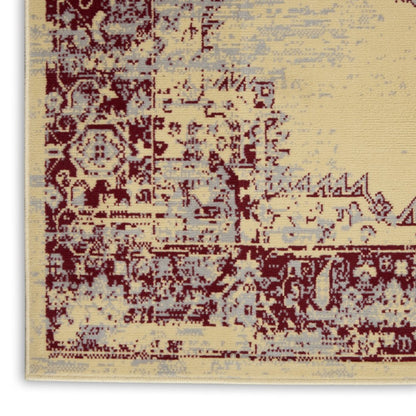 6' X 9' Cream Damask Power Loom Area Rug