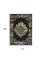 6' X 9' Cream Damask Power Loom Area Rug