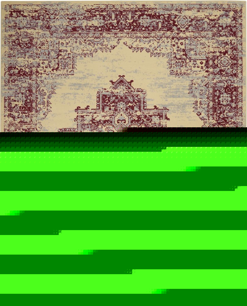 8' X 10' Cream Damask Power Loom Area Rug