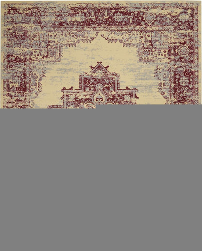 8' X 10' Cream Damask Power Loom Area Rug