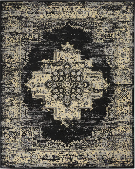 8' X 10' Cream Damask Power Loom Area Rug