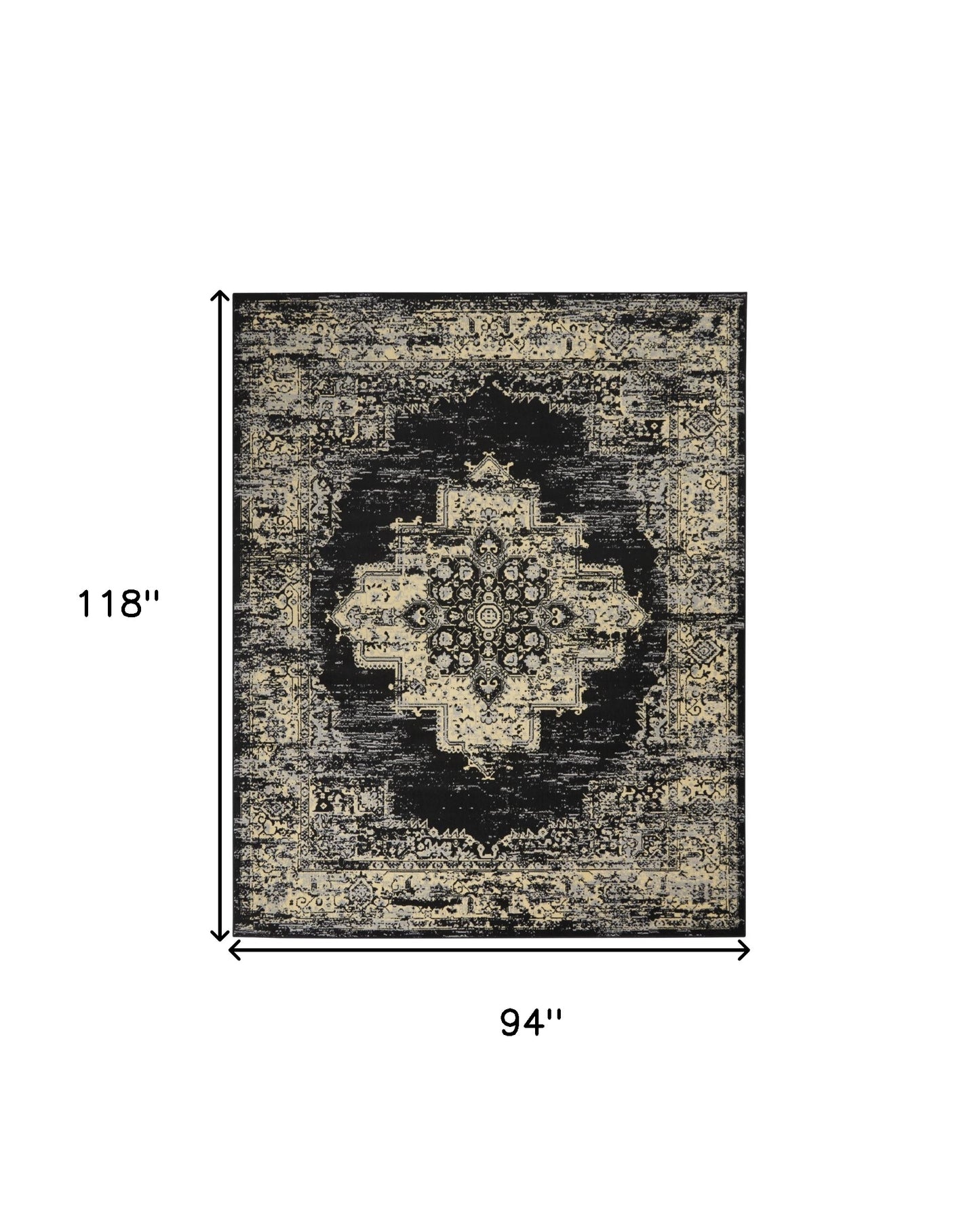 8' X 10' Cream Damask Power Loom Area Rug