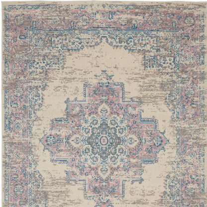 4' X 6' Pink Damask Power Loom Area Rug