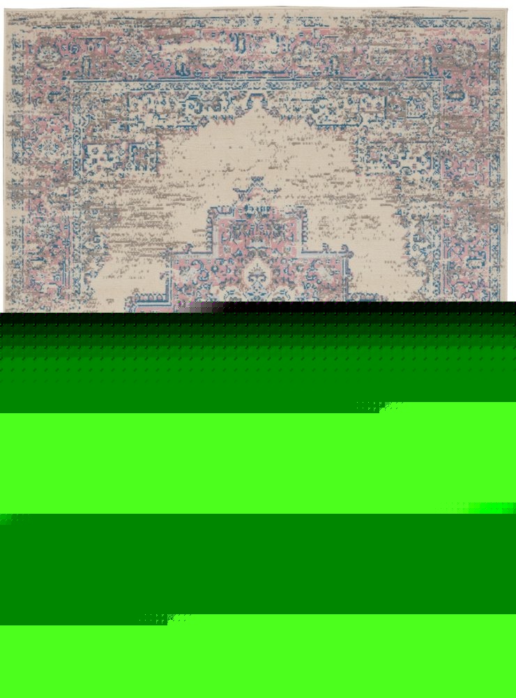 5' X 7' Pink Damask Power Loom Area Rug