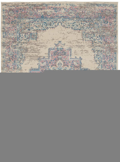 5' X 7' Pink Damask Power Loom Area Rug
