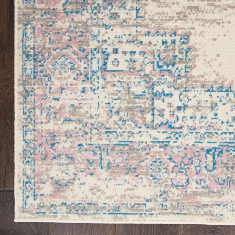 5' X 7' Pink Damask Power Loom Area Rug