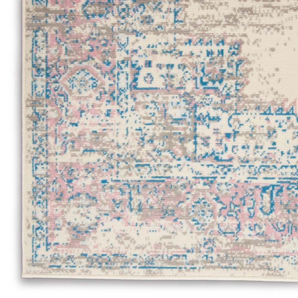 5' X 7' Pink Damask Power Loom Area Rug