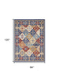7' X 10' Red Damask Power Loom Area Rug