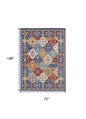 6' X 9' Red Damask Power Loom Area Rug