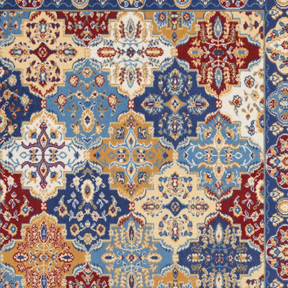 5' X 7' Red Damask Power Loom Area Rug