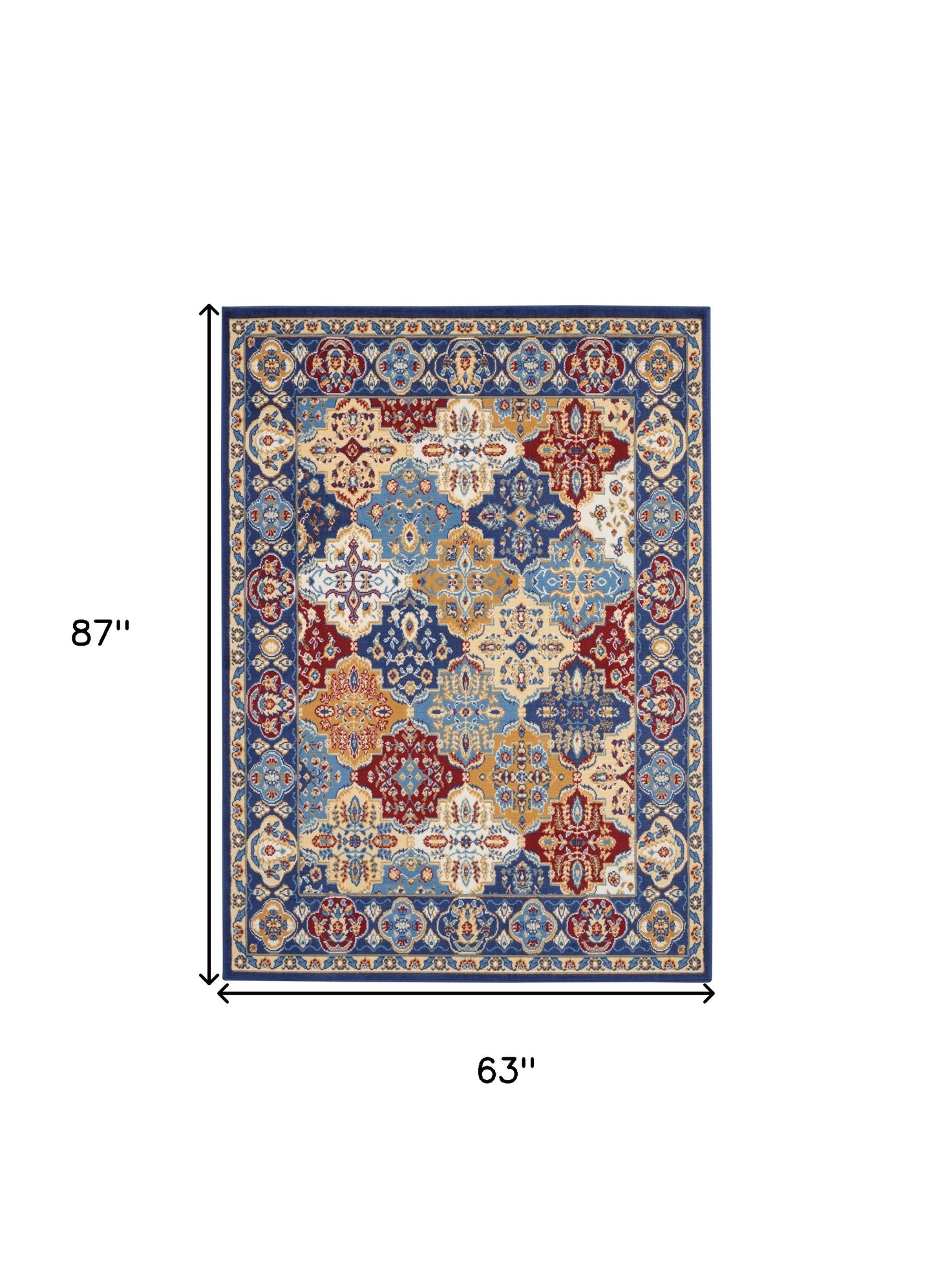 5' X 7' Red Damask Power Loom Area Rug