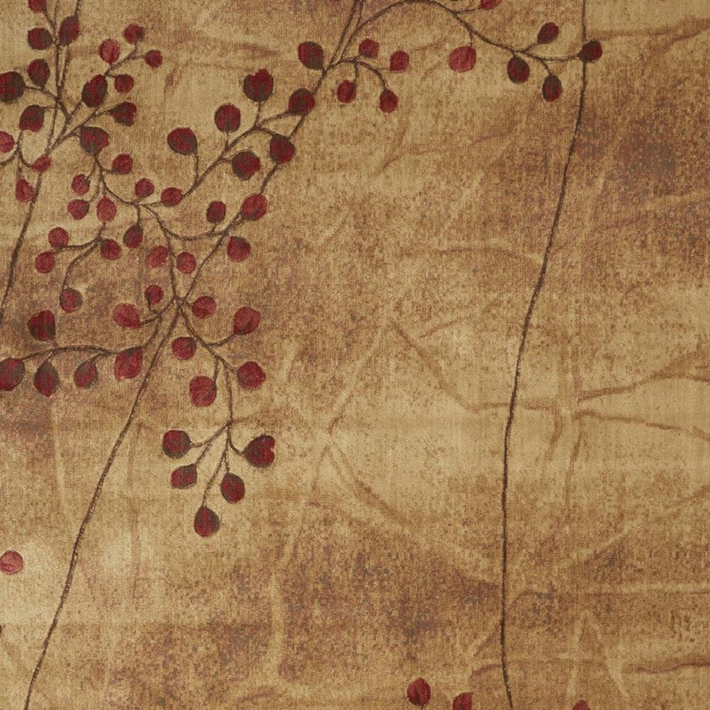 10' X 14' Brown Floral Power Loom Area Rug