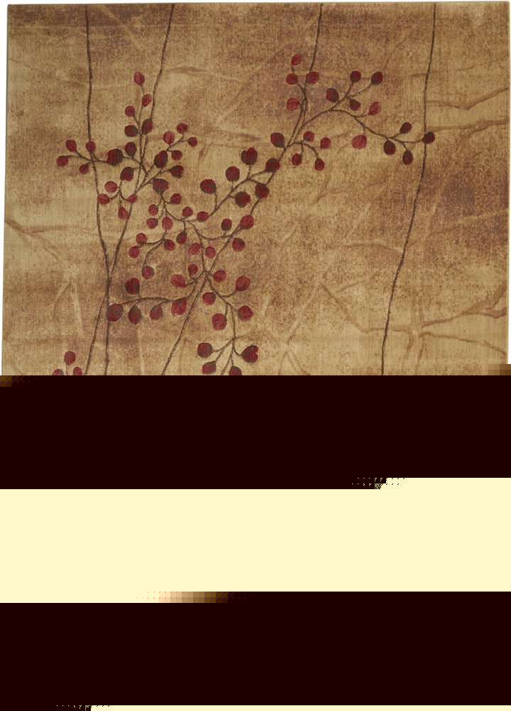 10' X 14' Brown Floral Power Loom Area Rug