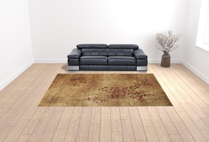 10' X 13' Brown Floral Power Loom Area Rug