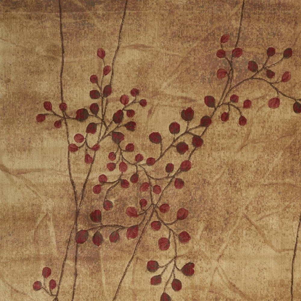 10' X 13' Brown Floral Power Loom Area Rug