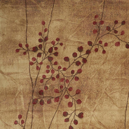 10' X 13' Brown Floral Power Loom Area Rug