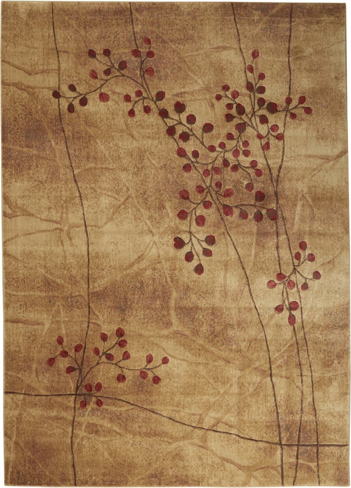 10' X 13' Brown Floral Power Loom Area Rug