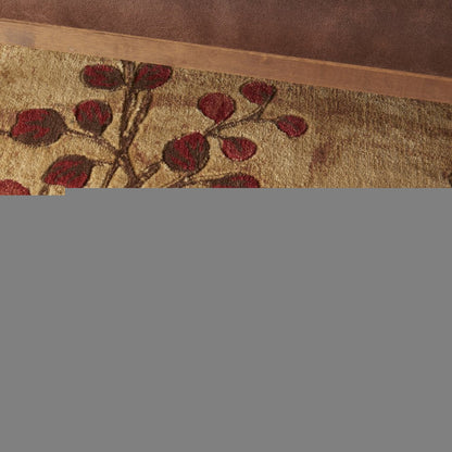 10' X 13' Brown Floral Power Loom Area Rug