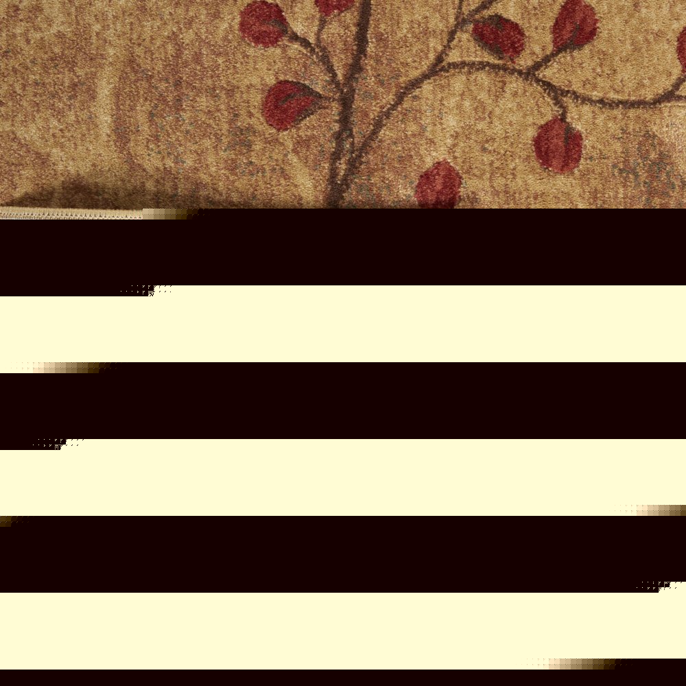 9' X 12' Brown Floral Power Loom Area Rug