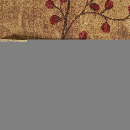 9' X 12' Brown Floral Power Loom Area Rug